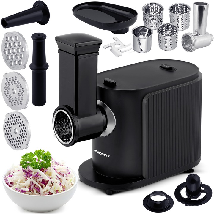 Masina de tocat carne, Berdsen, 300/800W, 110 cm, 3,57 kg, set complet de accesorii