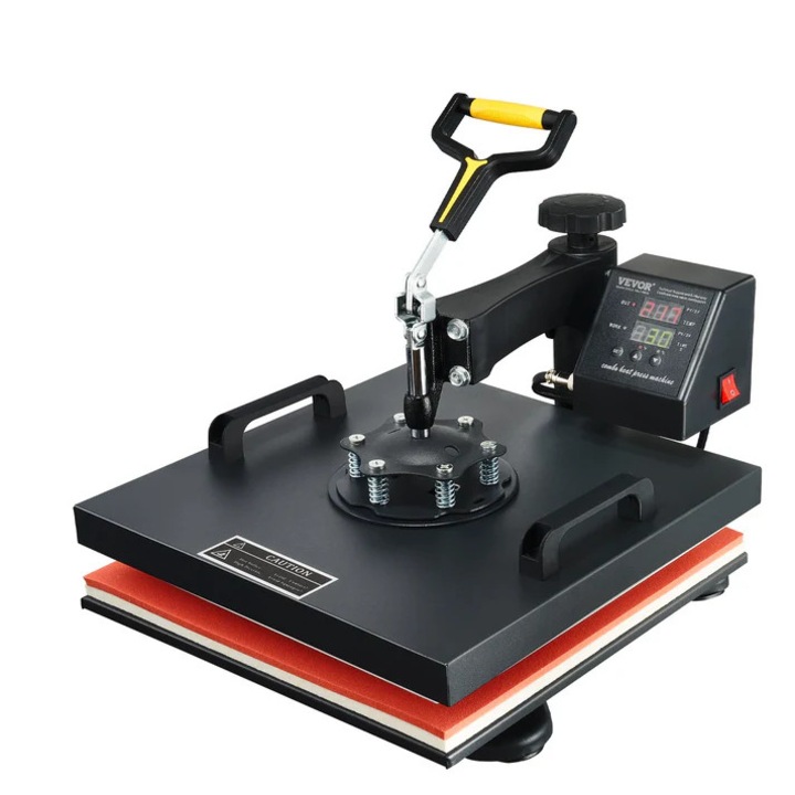 Термопреса, 15 x 15 инча, цифрово управление, регулируема височина, тефлоново покритие, 1200 W