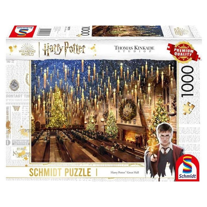 Пъзел Schmidt от 1000 части - Хари Потър - Голямата зала, Томас Кинкейд (58578)
