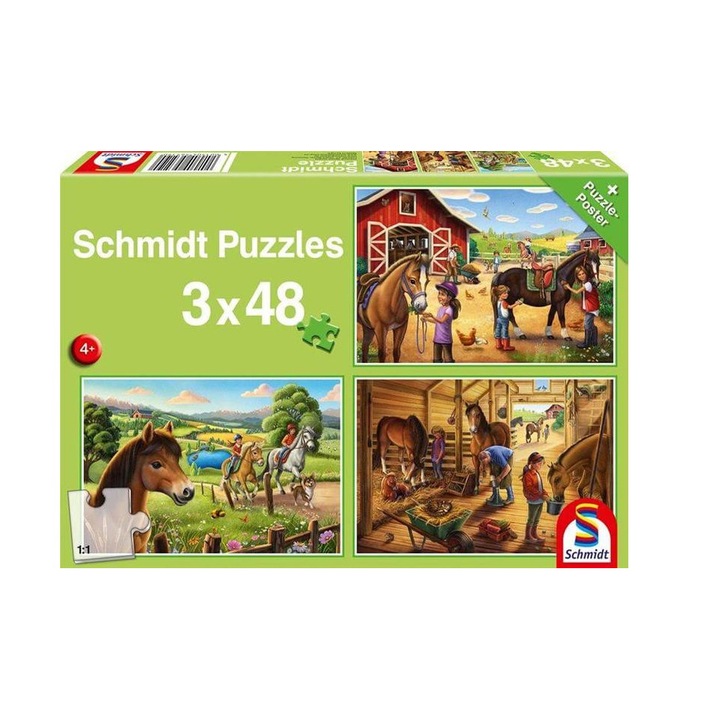 Пъзел Schmidt 3 x 48 части - Моите любими коне (56519)