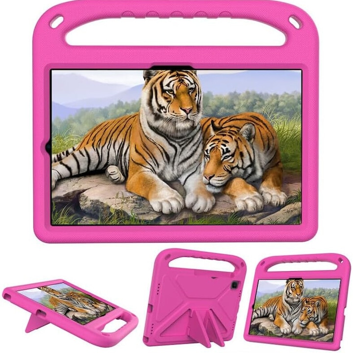 Детски калъф Sigloo за Samsung Galaxy Tab A9+, 11", Вградена стойка, 360° защита, Розов