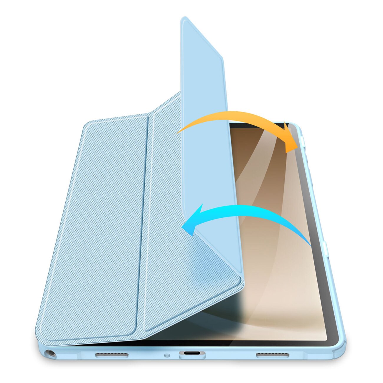 Husa premium pentru Samsung Galaxy Tab A11/A9+(2025/2023), 11", Sigloo, interior de piele sintetica, suport Smart Pen, rezistent la socuri, Blue