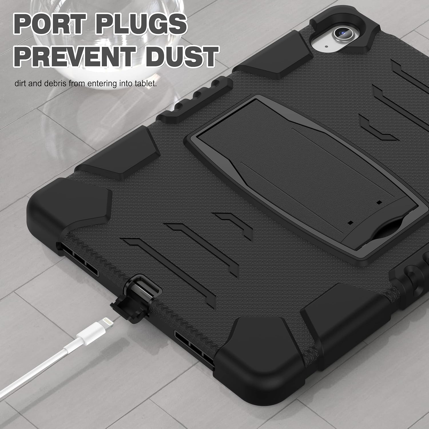 Husa Shockproof Armor pentru Samsung Galaxy Tab A9+, 11", Sigloo, stand Built-in, Protectie 360, Negru