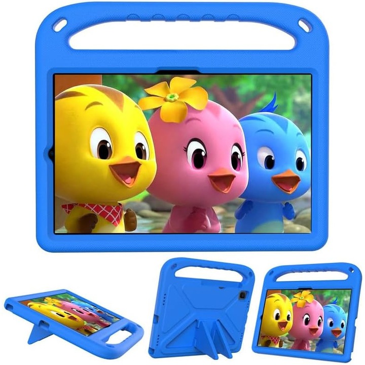 Детски калъф за Samsung Galaxy Tab A9+, 11", Sigloo, Вградена стойка, 360° защита, Син