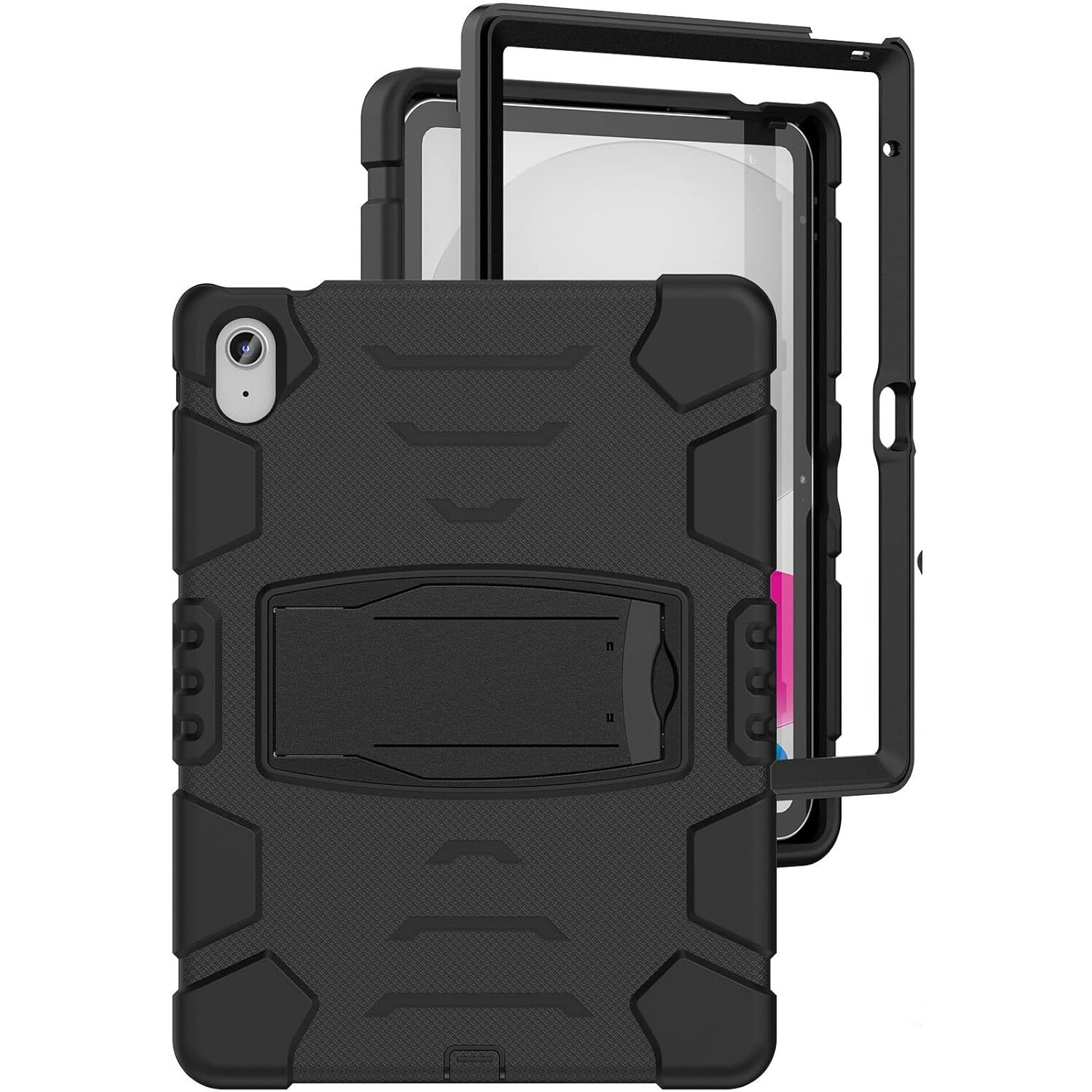 Pachet promo: Husa Shockproof Armor pentru Samsung Galaxy Tab A9(2025/2023), 8.7", Sigloo, stand Built-in, Protectie 360, Negru + Folie de protectie din sticla securizata, Sigloo pentru Samsung Galaxy Tab A11/A9 (2025/2023) 8.7inch, 9H