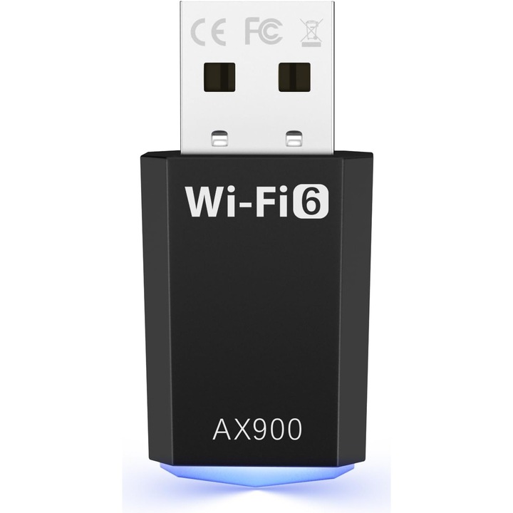 Adaptor Wireless, AX900Mbps, Banda duala 2.4GHz/5GHz, Interfata USB, MU-MIMO, Negru