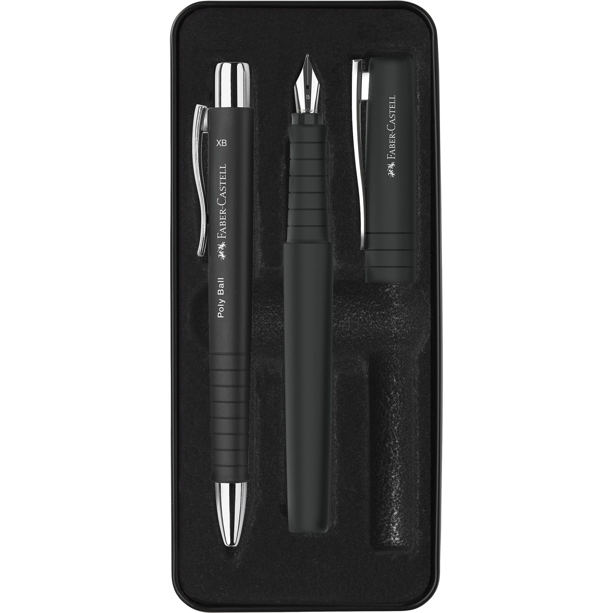 Set stilou B plus pix XB Poly negru Faber-Castell