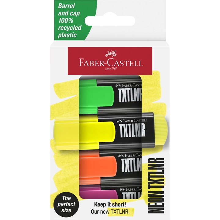 Textmarker mini set 4 superfluorescent Faber-Castell