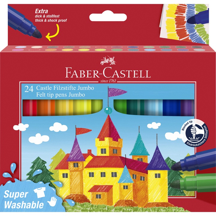 Carioca 24 culori Jumbo superwashable Faber-Castell