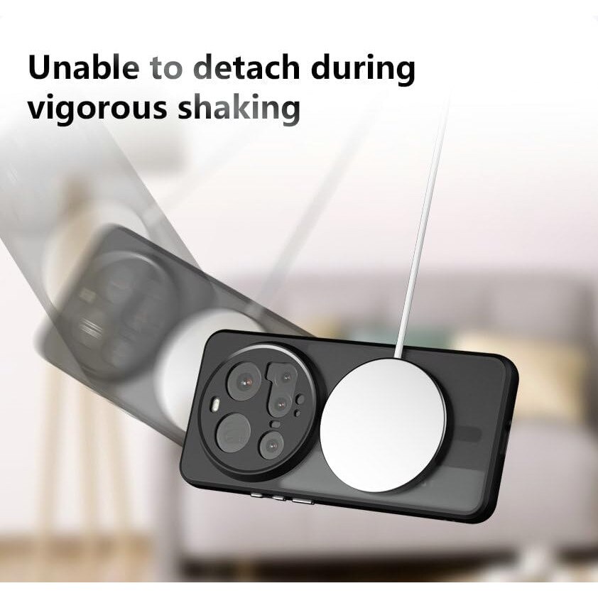Husa pentru Xiaomi 15 Ultra, MagSafe, TPU/PC, Anti-Shock Protection Hard, Spate Mat, Negru Transparent
