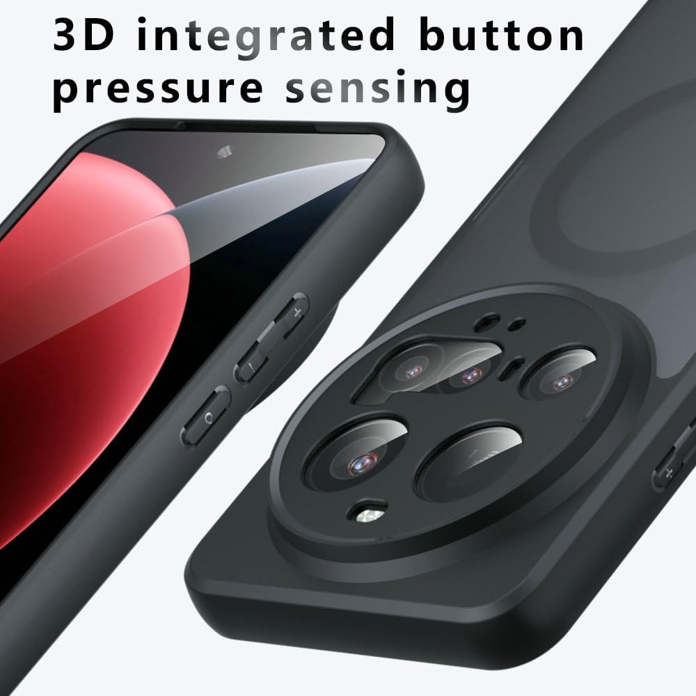 Husa pentru Xiaomi 15 Ultra, MagSafe, TPU/PC, Anti-Shock Protection Hard, Spate Mat, Negru Transparent