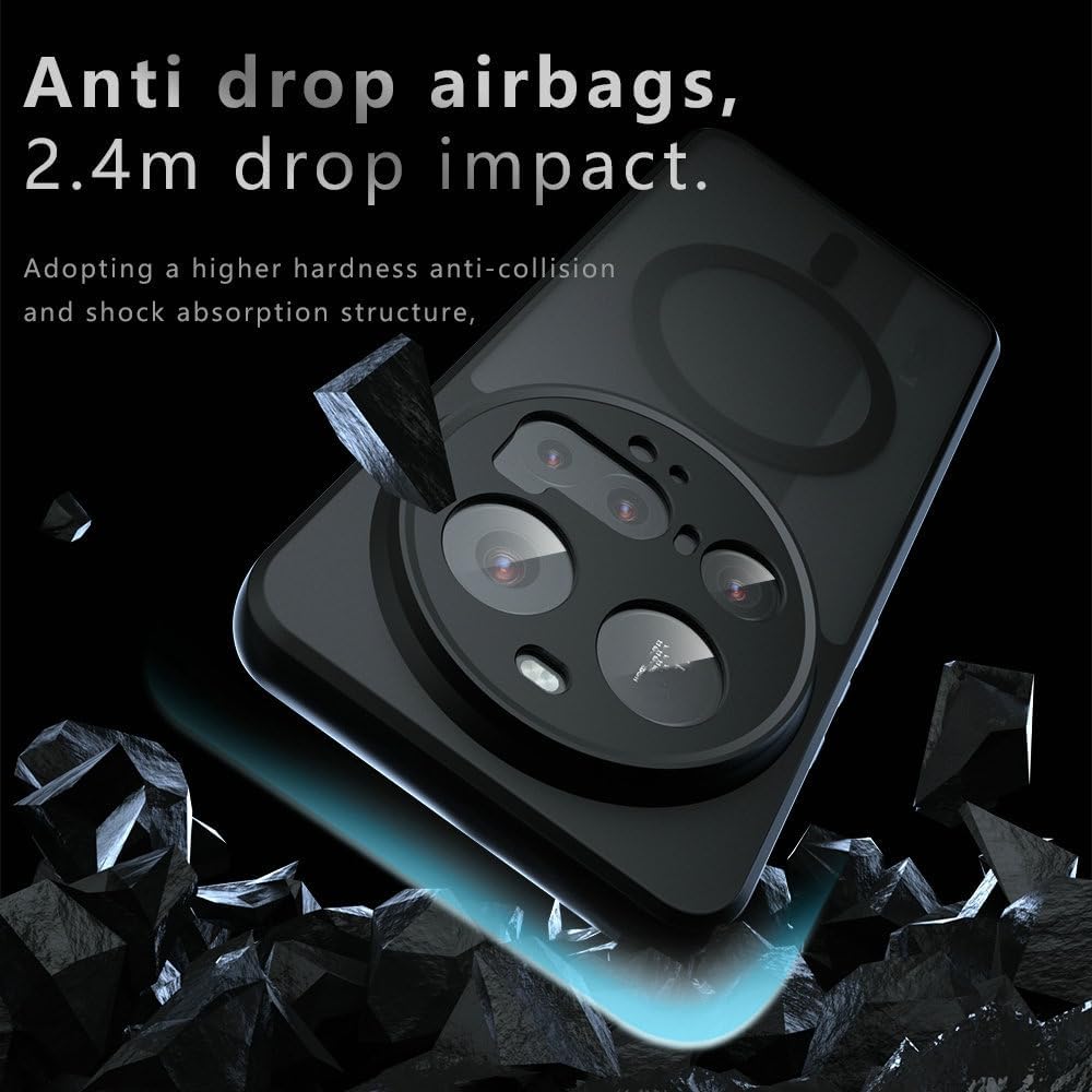 Husa pentru Xiaomi 15 Ultra, MagSafe, TPU/PC, Anti-Shock Protection Hard, Spate Mat, Negru Transparent