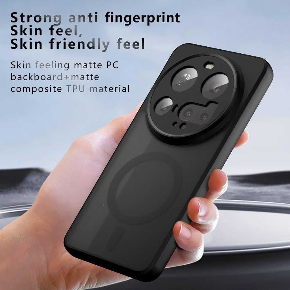 Husa pentru Xiaomi 15 Ultra, MagSafe, TPU/PC, Anti-Shock Protection Hard, Spate Mat, Negru Transparent