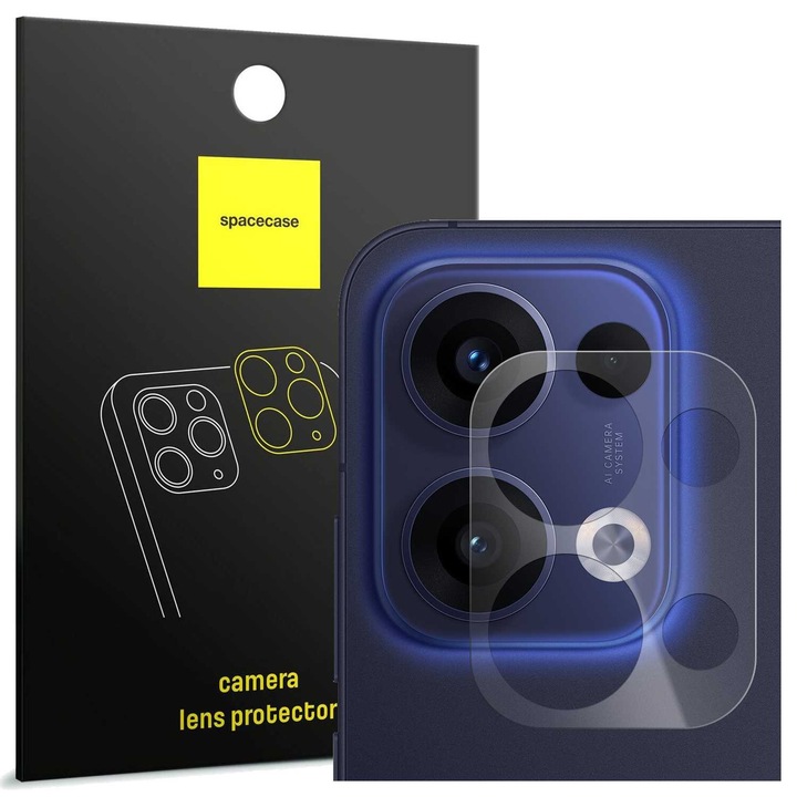 Sticla de protectie pentru camere Spacecase pentru Oppo Reno 13 5G, sticla intarita Asahi, 9H, transparent