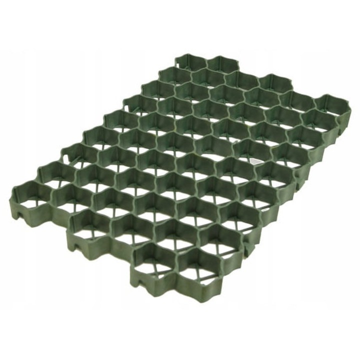 Pavaj ecologic parcari, grila tip fagure, 60x40x4 cm, 480 tone/mp, plastic verde