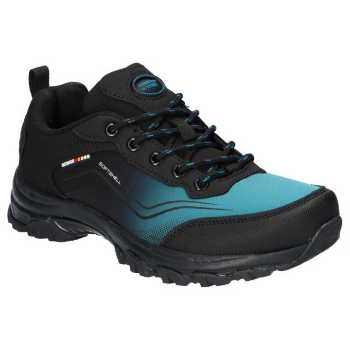 Pantofi pentru drumetii si trekking, American Club, Wt251, Material Softshell, Negru/Albastru