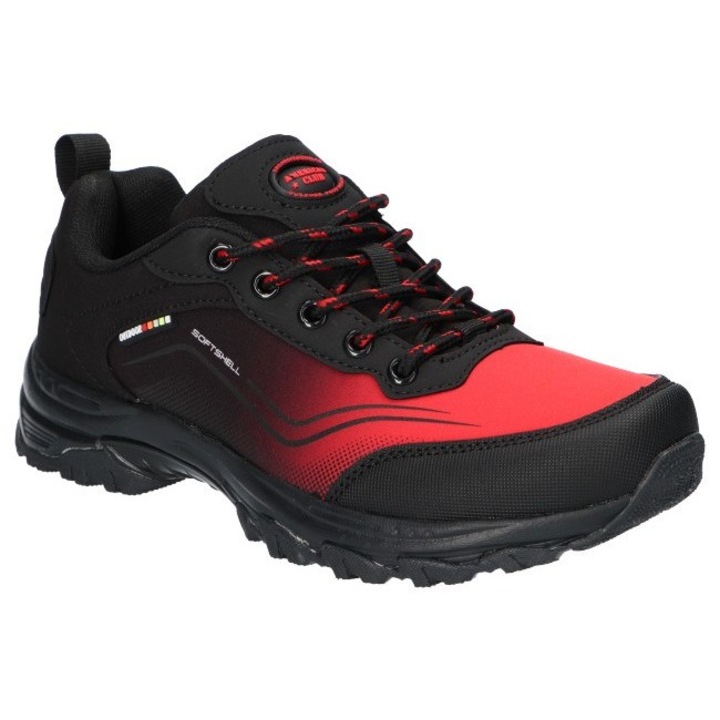 Pantofi pentru drumetii si trekking, American Club, Wt251, Material Softshell, Rosu/Negru