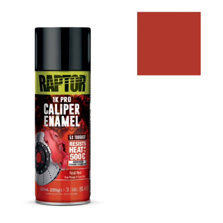 Термоустойчива спрей боя Raptor, За спирачни апарати, 500C, 400 мл, Червен