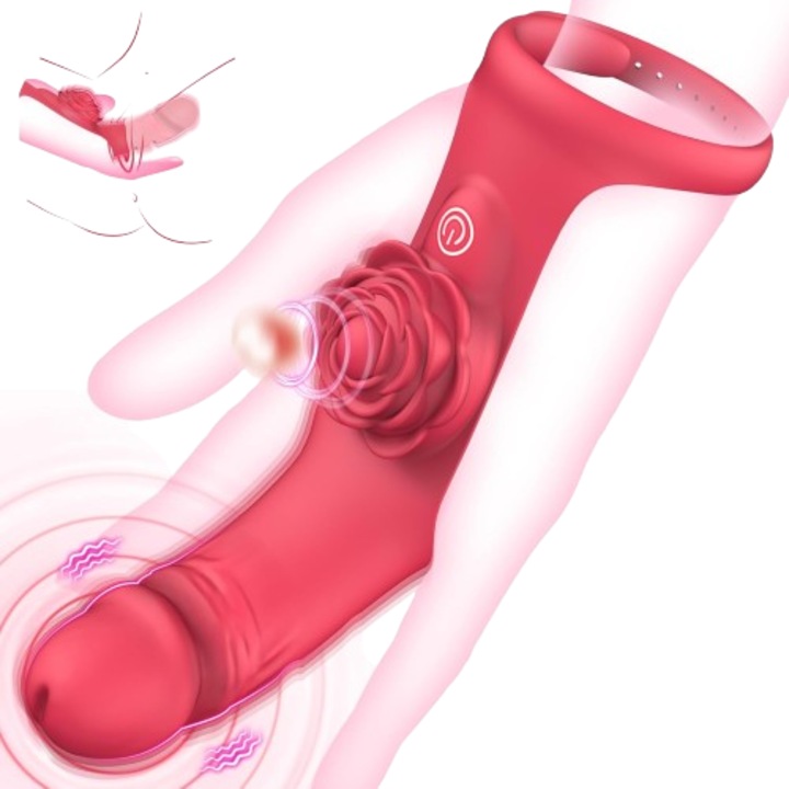 Vibrator deget, MINI Bullet, Stimulator Clitoris & Punct G, stimulator clitoridian, jucarie cu trandafir, cu 9 moduri puternice de vibratie, masaj reglabil pentru mameloane, jucarii sexuale pentru cupluri feminine
