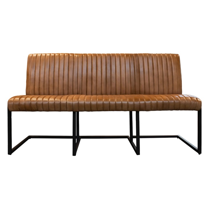 Banca dining din piele cu picioare metalice, Z-Home