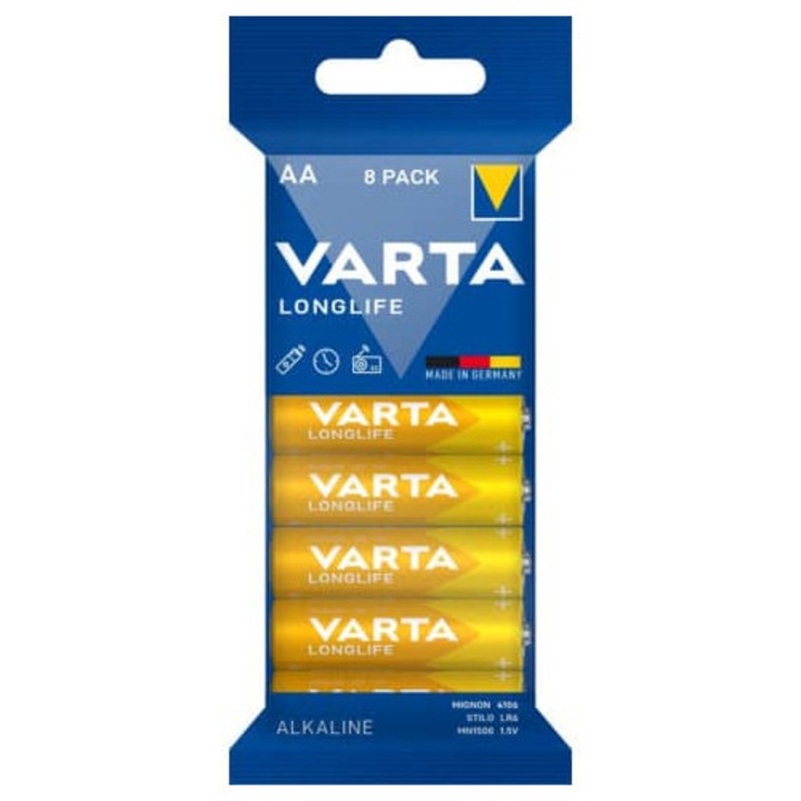 Varta LongLife AA - LR6 1.5V (Alkáli) elem 8 db, 4106101328