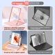 Калъф с клавиатура за iPad Apple, Excitat, съвместим с таблет iPad 10-то поколение 2022, 10.9", клавиатура с подсветка в 7 цвята, Bluetooth, USB-C, 720° хоризонтално и вертикално завъртане, магнитно отделяща се, С Bluetooth мишка, Розово злато