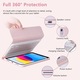 Калъф с клавиатура за iPad Apple, Excitat, съвместим с таблет iPad 10-то поколение 2022, 10.9", клавиатура с подсветка в 7 цвята, Bluetooth, USB-C, 720° хоризонтално и вертикално завъртане, магнитно отделяща се, С Bluetooth мишка, Розово злато