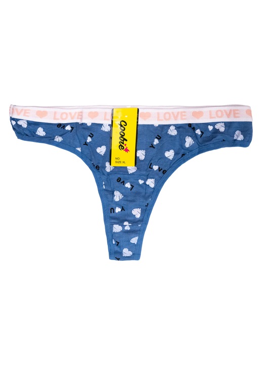 Chiloti tanga dama albastru Leia - XL