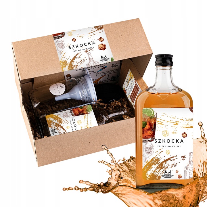 Комплект за приготвяне на уиски, Супер бутилка, Идеална идея за подарък, Бутилка, Стъкло, Херметично затваряне, Филтър за алкохол, Филтри 3 броя, 500 мл, Многоцветен