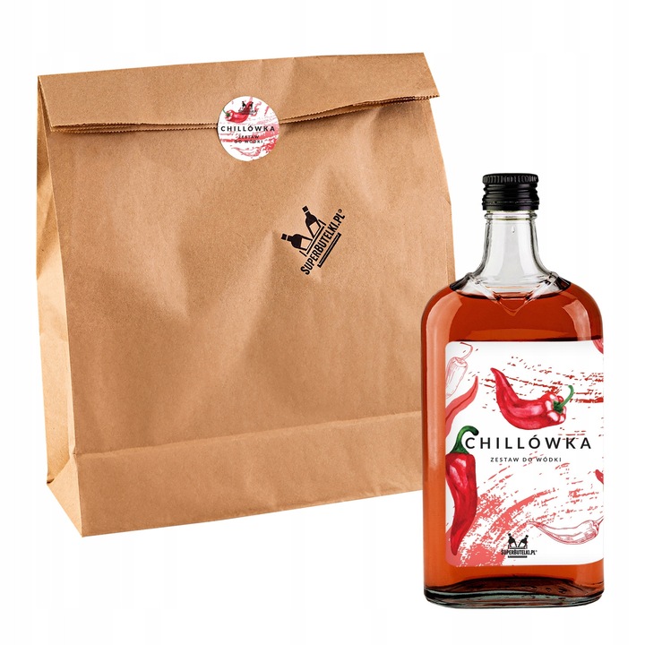 Set pentru fabricarea lichiorului, Super Butelki, Chill, sticla, capac 28/18, lichior uscat, filtre pentru filtrarea lichiorului 3 bucati, 500 ml, multicolor