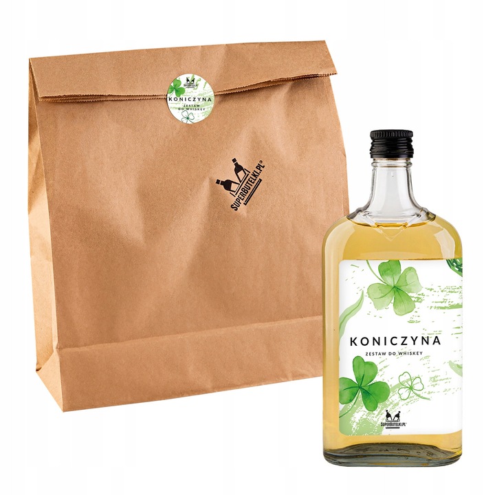 Likőrkészítő készlet, Super Butelki, lóhere, pohár, 28/18 kupak, száraz likőr, likőrszűrő 3 darab, 500 ml, többszínű