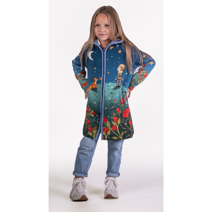 Jacheta fete BAIKA Micul Calator, bumbac, multicolor