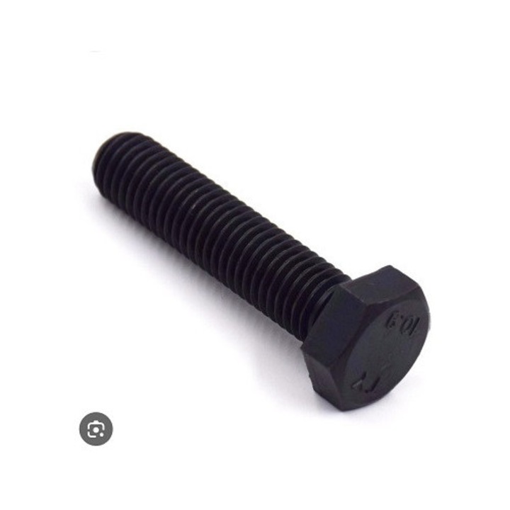 Surub cap hexagonal filet total, DIN 933 - 10.9, Negru - 22*70