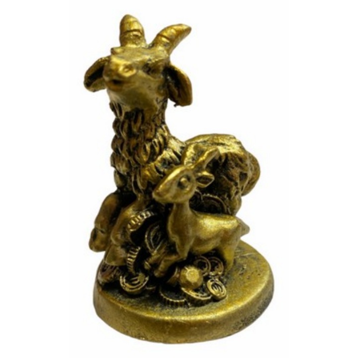 Statueta feng shui GOBI® Capra cu pui din rasina 6.5 cm