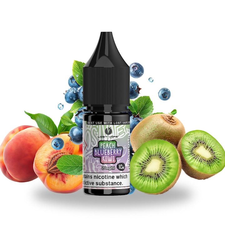 Lichid Tigara Electronica Lost Vape 20mg nicotina 10ml - Peach Blueberry Kiwi
