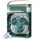 Ventilator Portabil 3 in 1 cu Pulverizare, Vivendo®, Mini Racitor de Aer cu Umidificare si Iluminare LED 7 Culori, Rezervor 600 ml, 3 Viteze si 3 Trepte Pulverizare, Alimentare USB, Silentios, pentru Birou, Camping si Dormitor, Verde