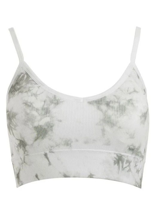 Дамски спортен топ, DASINU, с подплънки, регулируеми презрамки, бял, UNI стандарт