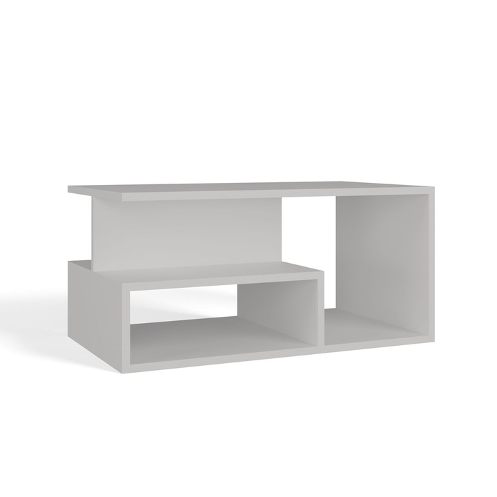 Masuta de cafea, TOPESHOP, alb mat, 90x51x43cm, design minimalist
