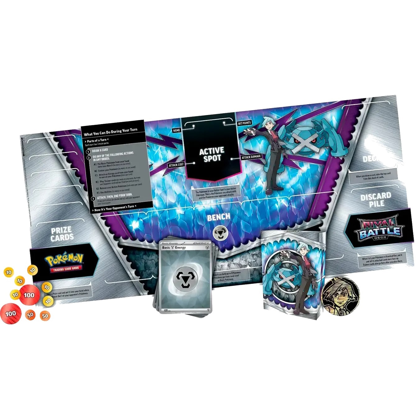 Set cartonase Pokemon TCG: Rival Battle Deck, Steven/Marnie - eMAG.ro