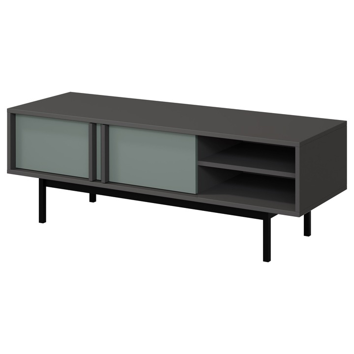 Comoda TV Wektus 2D WK10, MIRJAN 24, antracit / aloe, 43x43x123 cm