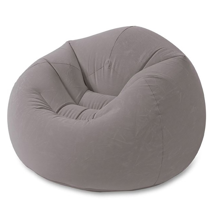 Надуваем фотьойл Intex, Air Furniture, Кадифе, До 100 кг, 114 х 114 х 71 см, Сив