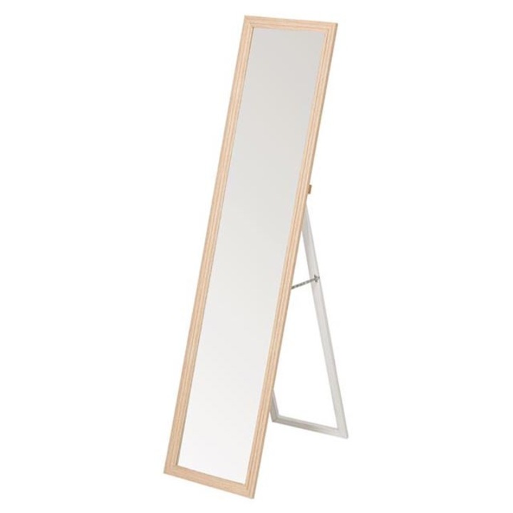 Огледало, Със стойка, 36 х 156 х 2 см, Дъб