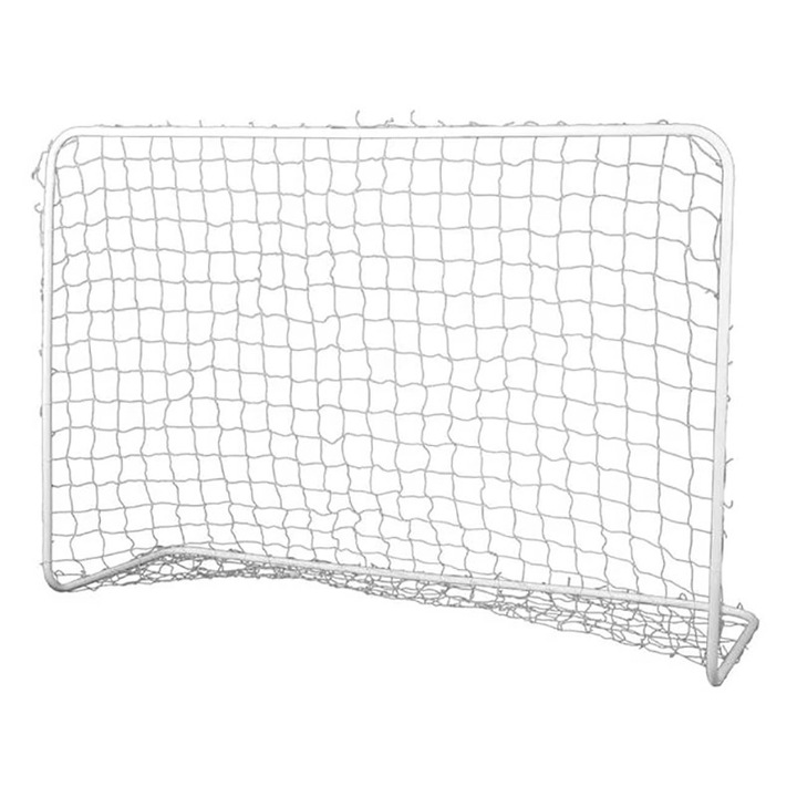 Метална футболна врата LiveUp, 182 x 122 x 61 см, Бял