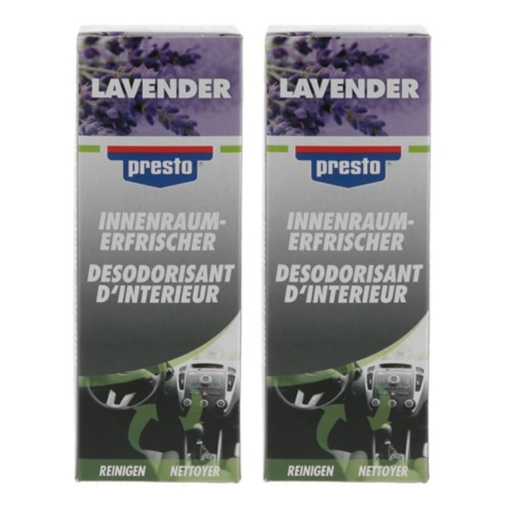 Pachet 2 x Spray Presto Lavanda pentru curatat si improspatat sistem AC 150 ml