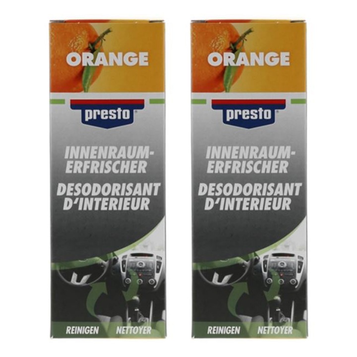Pachet 2 x Spray Presto Orange pentru curatat si improspatat sistem AC 150 ml