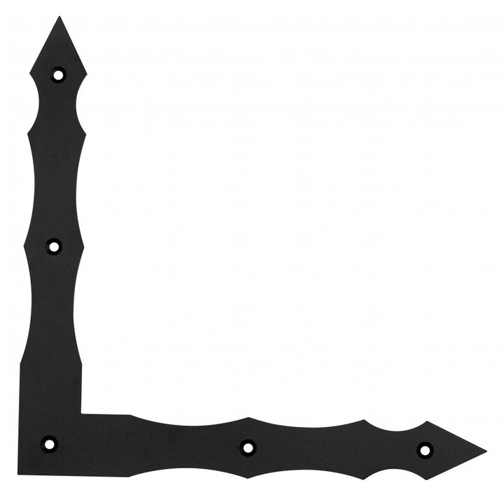 Coltar Decorativ, Nad, 4C / Sno 4, Vopsit Cu Vopsea Neagra In Pulbere, Faciliteaza Lucrarile De Tamplarie, Are Rol Decorativ, 5 Gauri Cu Diametrul De 6 mm, 300 mm x 300 mm x 40 mm x 3 mm, Negru