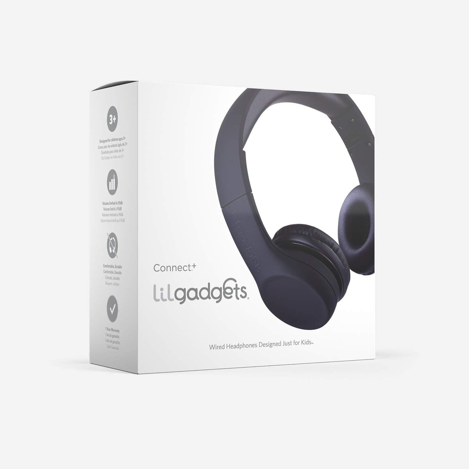 Casti on-ear pentru copii LilGadgets connect+ ® cu microfon si control volum, design pliabil, compatibilitate universala, tehnologie shareport, captuseala moale, limitare volum 93 db