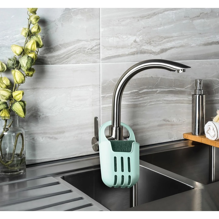 Suport din Plastic Colorat & Burete pentru Chiuveta 17cm