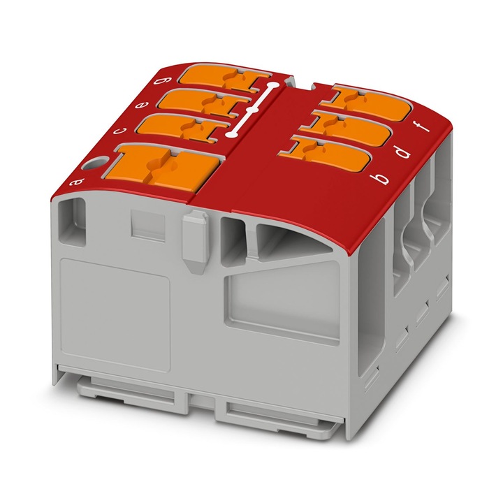 PTVFIX 6/6X2,5 RD Bloc distributie 2.5 mm², 7 conexiuni, rosu PHOENIX CONTACT