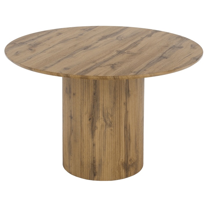 Трапезна Маса Dacenergy, Изработена От Фурнирован MDF, Кръгла, Модерна, Оригинална Мебел, 120 X 75 См, Дъб